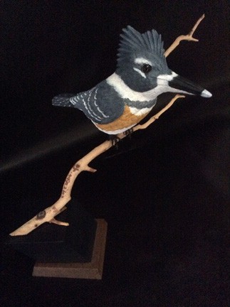 Kingfisher-Wood Carving by Kay Stammers