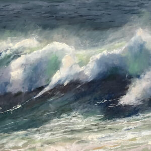 pastel painting of crashing waves by Suzanne Bennett