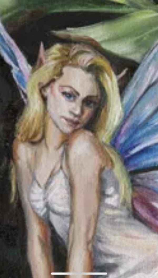 closeup of fairy on painting by martha dodd
