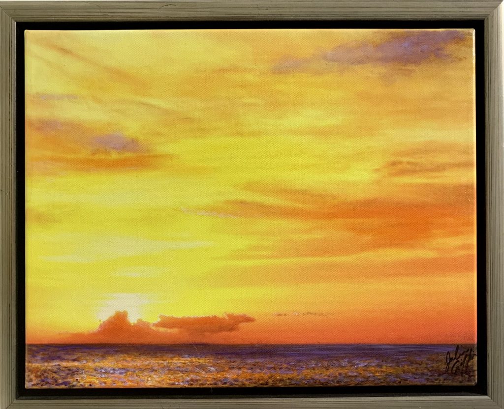sunset painting by julie griffin Orange Sunset
