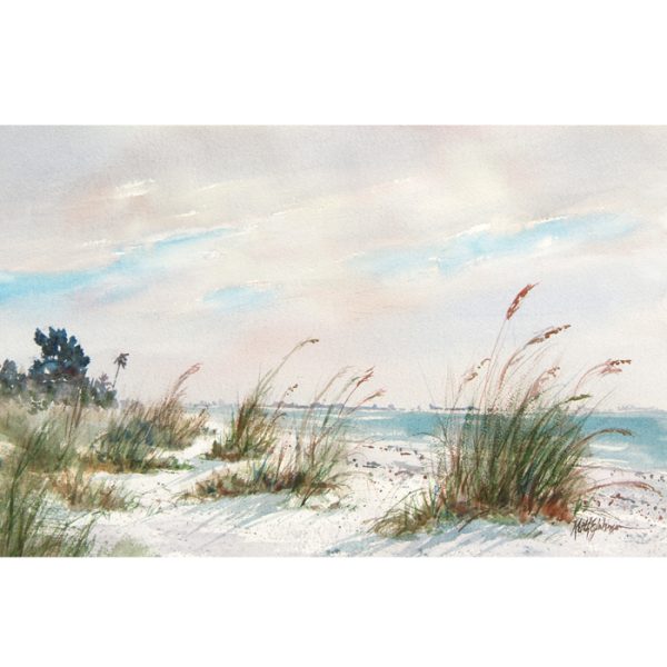 a watercolor painting of sea oats and other grasses on the beach buy keith johnson