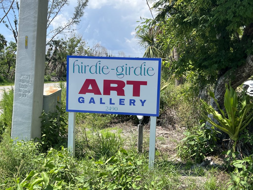 The new Hirdie Girdie Gallery sign