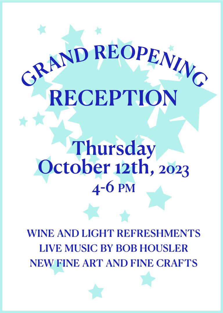 Grand Re-Opening Reception at the Hirdie Girdie Gallery on October 12th, 2023!